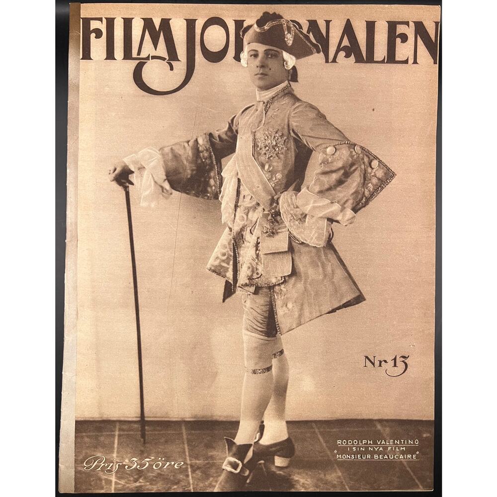 Rare 1924 Swedish Film Journalen Rudolph Valentino Magazine Keaton Hayakawa